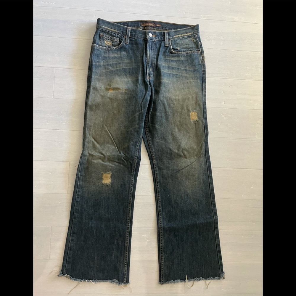 Men’s Aeropostale Bootcut Dark Distressed Denim Jeans 32/34